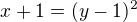 $x+1=(y-1)^2$