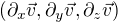 $(\partial_x \vec{v}, \partial_y \vec{v}, \partial_z \vec{v})$