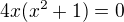 kopírovat do textarea $4x(x^{2}+1)=0$