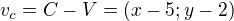 $v_{c}=C-V=(x-5;y-2)$