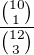 $\frac{{10\choose 1}}{{12\choose 3}}$