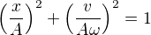 $\left(\frac{x}{A}\right)^2+\left(\frac{v}{A\omega}\right)^2=1$