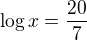 kopírovat do textarea $\log x=\frac{20}7$