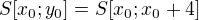 $S[x_0; y_0] = S[x_0; x_0 + 4]$