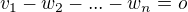 $v_1-w_2-...-w_n=o$