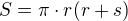 kopírovat do textarea $S=\pi \cdot r(r+s)$