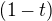 $(1-t)$