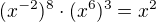 $(x^{-2})^{8}\cdot (x^6)^{3}=x^{2}$