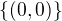 $\{(0,0)\}$