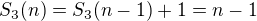 $S_3(n)=S_3(n-1)+1=n-1$