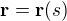 $\textbf{r}=\textbf{r} (s)$