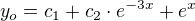 kopírovat do textarea $y_o=c_1+c_2\cdot e^{-3x}+e^x$