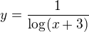 $y=\frac{1}{\log_{}(x+3)}$