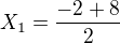 kopírovat do textarea $X_{1}=\frac{-2+8}{2}$
