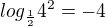 $log_{\frac12}4^2 = -4$