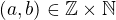 $(a,b)\in\mathbb{Z}\times\mathbb{N}$