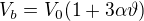$V_b=V_0(1+3\alpha\vartheta )$