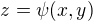 $z=\psi(x, y)$