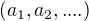 $(a_{1},a_{2},....)$
