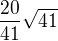 kopírovat do textarea $\frac{20}{41}\sqrt{41}$