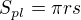 $S_{pl}=\pi r s$