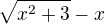 $\sqrt{x^2 + 3}- x$