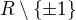 $R\setminus \{\pm 1\}$