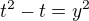$t^2-t=y^2 $