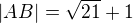$|AB|=\sqrt{21}+1 $