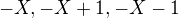 kopírovat do textarea $-X, -X+1, -X-1$
