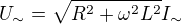 $U_\sim =\sqrt{R^2+\omega ^2L^2}I_\sim $