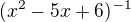 kopírovat do textarea $(x^{2}-5x+6)^{-1}$