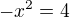$-x^2=4$