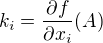 kopírovat do textarea $k_i=\frac{\partial f}{\partial x_i}{\(A\)}$
