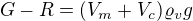 $G-R=(V_m+V_c)\varrho _vg$