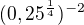 $(0,25^{\frac{1}{4}})^{-2}$