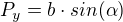 $P_y = b \cdot sin(\alpha)$