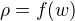 $\rho=f(w)$