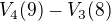 $V_4(9)-V_3(8)$