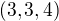 $(3,3,4)$
