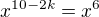 $x^{10-2k}=x^{6}$
