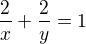 kopírovat do textarea $\frac 2x+\frac 2y=1$