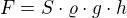 $F = S\cdot \varrho \cdot g \cdot h$