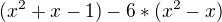 $(x^{2}+x-1)-6*(x^{2}-x)$