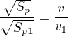 kopírovat do textarea $\frac{\sqrt{S_p}}{\sqrt{S_p_1}}=\frac{v}{v_1}$