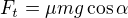 $F_t=\mu mg\cos\alpha$
