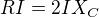 $RI=2IX_C$