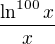 $\frac{\ln^{100}x}{x}$