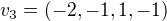 $v_3 = (-2, -1, 1, -1)$
