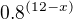 $0.8^{(12-x)}$
